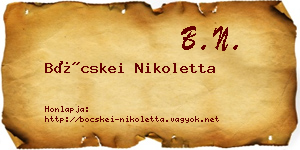 Böcskei Nikoletta névjegykártya