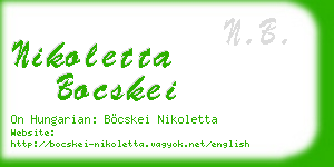 nikoletta bocskei business card